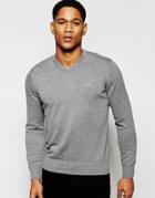 Armani Jeans Sweater With V Neck & Logo - Gray