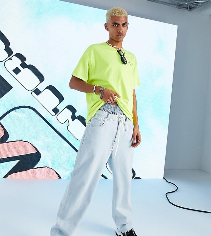 Collusion X014 90s Baggy Jeans In Light Wash Blue-blues