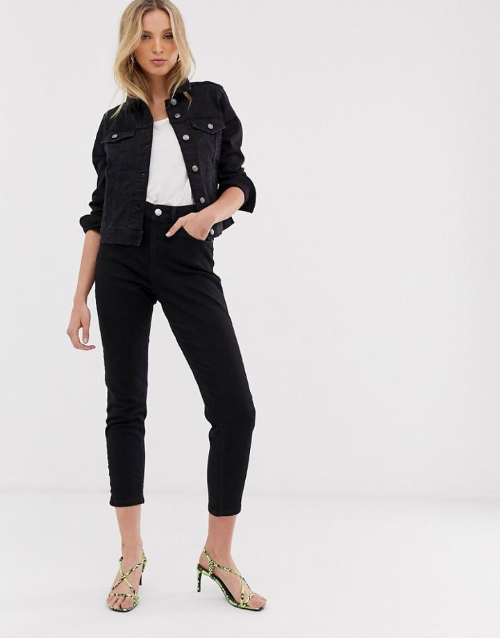 Mango Mom Jeans In Black - Black