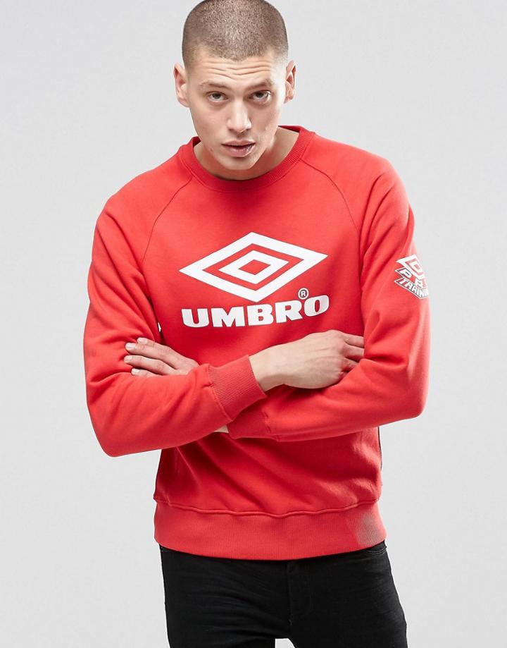 Umbro Sweatshirt With Large Logo - Red