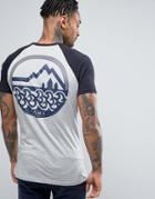Friend Or Faux Mirage Back Print Raglan Sleeve T-shirt - Gray