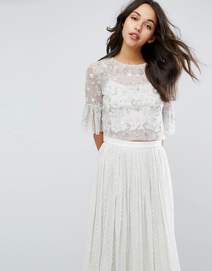 Needle & Thread Supernova Embellished Top - Green