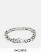 Reclaimed Vintage Inspired Chain Bracelet With T Bar In Silver