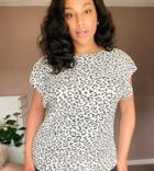 Asos Design Curve Exclusive Plisse T-shirt In Animal Print-multi