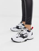 New Balance 608 White And Black Chunky Sneakers
