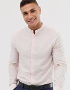 Asos Design Regular Slim Pink Marl Smart Shirt In Pink