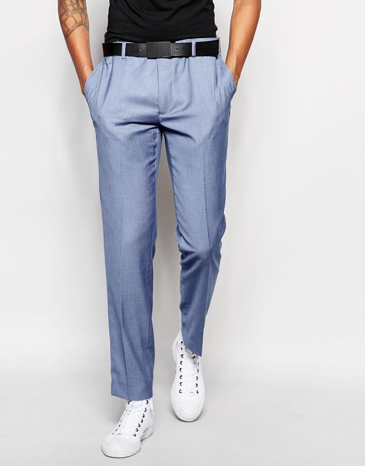 Rudie Slim Fit Light Blue Occasion Suit Pants - Blue