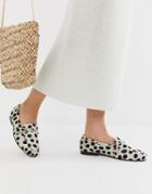 Asos Design Moment Leather Loafers In Animal Print-multi