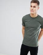 Next Crew Neck T-shirt In Khaki - Green