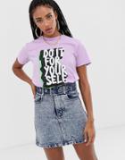 Asos Design T-shirt With Poster Pop Motif - Pink