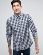 Fred Perry Summer Plaid Long Sleeve Shirt In Navy - Navy