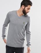 Lyle & Scott V Neck Sweater - Gray