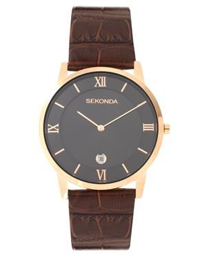 Sekonda Brown Leather Watch - Brown