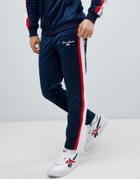 Penn Sport Skinny Joggers In Navy With Side Stripe - Navy