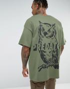 Hnr Ldn Oversized Predator Back Print T-shirt - Green