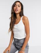 River Island Scoop Neck Tank Top In White