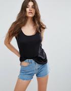 Asos The Ultimate Tank With Curved Hem - Black