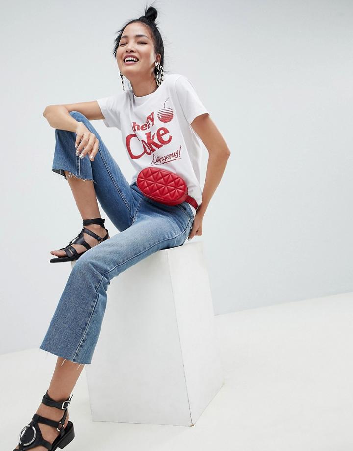 Asos Design T-shirt With Cherry Coke Print - White