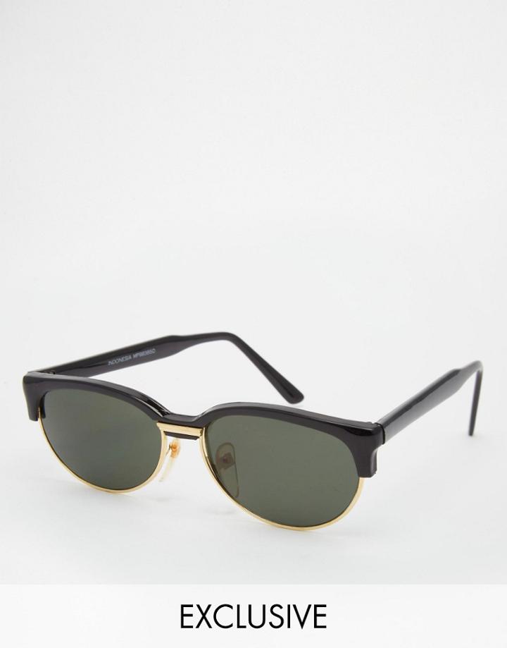 Reclaimed Vintage Retro Sunglasses - Black