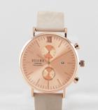 Reclaimed Vintage Inspired Pastel Suede Chronograph Watch 40mm Exclusive To Asos - White