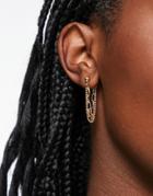 Svnx Dangling Layered Chain Earrings In Gold