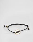 Asos Rope Bracelet With Button - Black