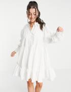 Asos Edition Oversized Trapeze Mini Shirt Dress In White