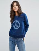 Ymc Peace Indigo Sweat - Blue