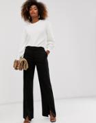 & Other Stories Tailored Pants With Front Slit In Black