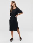 Noisy May Oversized T-shirt Dress In Black - Black