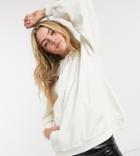 Reclaimed Vintage Inspired Oversized Balloon Sleeve Pocket Hoodie In White