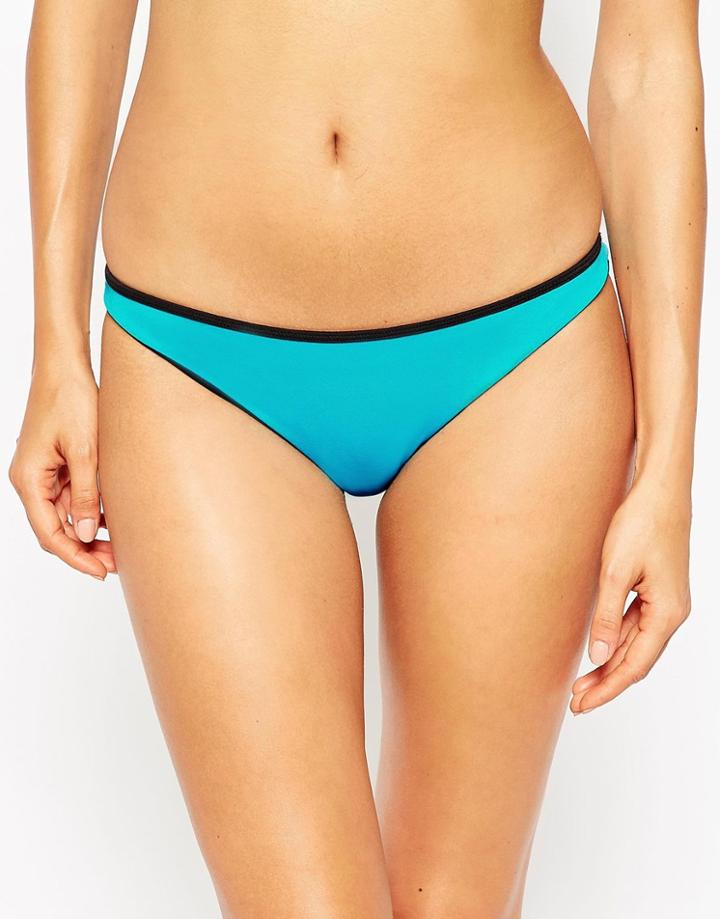 Asos Mix And Match Contrast Brazilian Bikini Bottom - Baia Blue