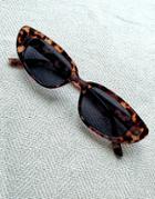 Asos Design Slim Cat Eye Sunglasses In Tort-brown