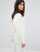 Jaeger Cape Back Sweater - White