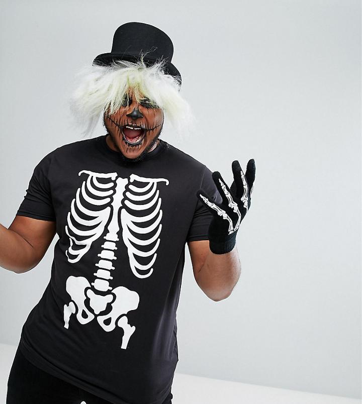 Duke Plus Halloween T-shirt With Skeleton Print - Black