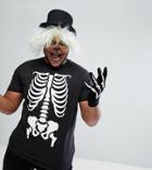 Duke Plus Halloween T-shirt With Skeleton Print - Black