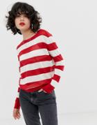 Tommy Jeans Classic Stripe Sweater - Red