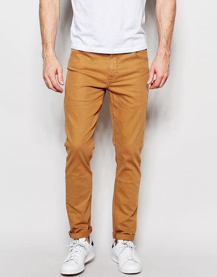 Asos Skinny Jeans In Tan - Cumin
