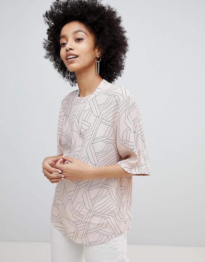 Mbym Line Print Blouse - Multi