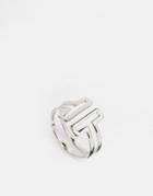 Asos Open Rectangle Ring - Silver