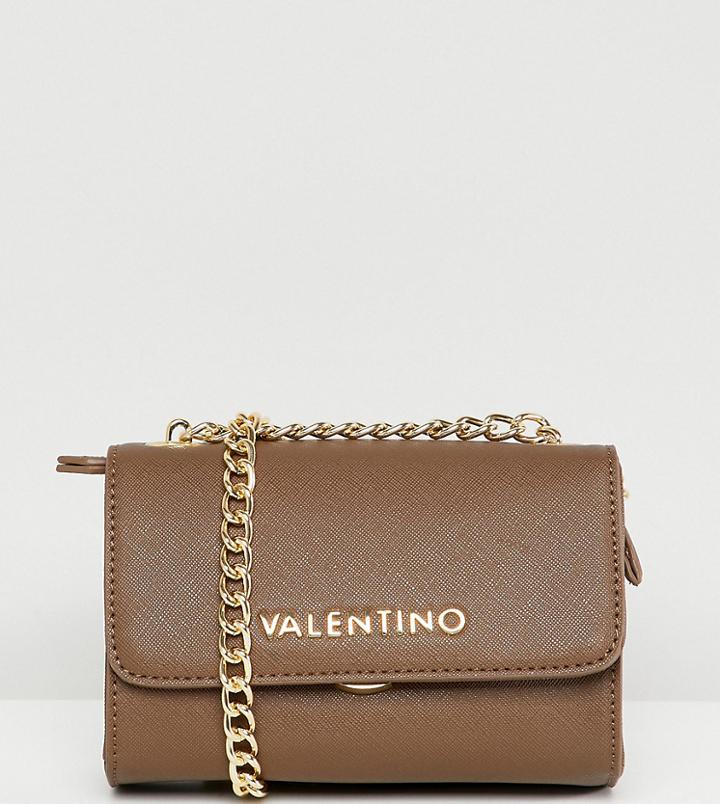 Valentino By Mario Valentino Cross Body Bag With Chain Detail - Beige