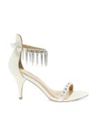 Elizabeth & James Metl Heeled Sandal With Spike Detail Strap - White