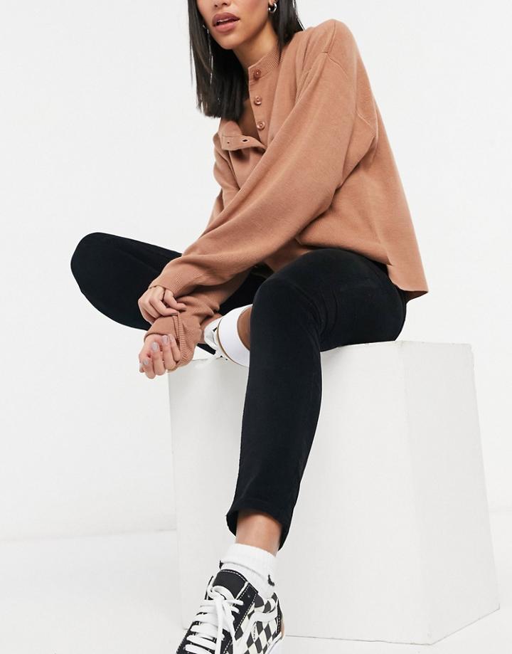 Topshop Cord Jamie Jeans In Black