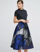Coast Lucy Jacquard Skirt A-line Dress - Navy