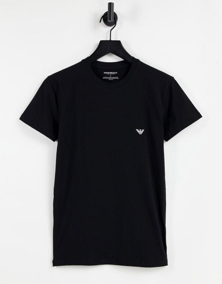 Emporio Armani Bodywear Contrast Back Logo T-shirt In Black
