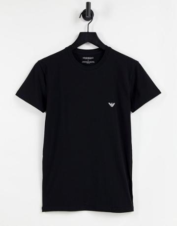 Emporio Armani Bodywear Contrast Back Logo T-shirt In Black