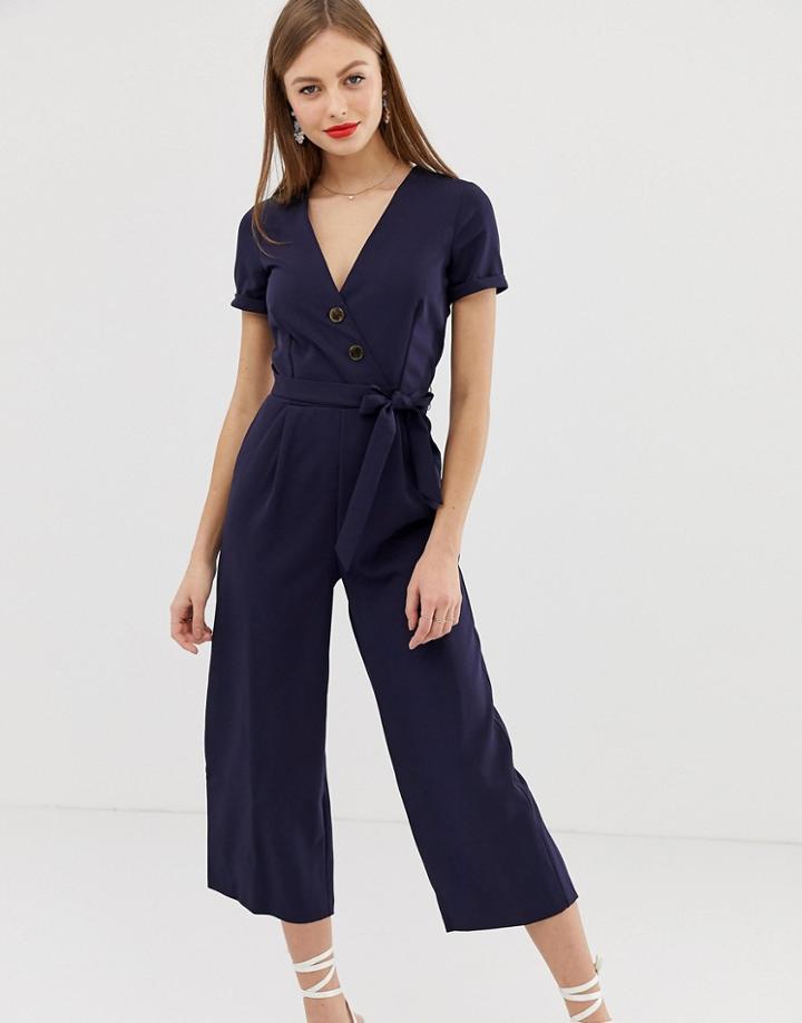 Oasis Jumpsuit With Belt In Navy - Navy