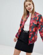 Asos Floral Padded Jacket - Multi