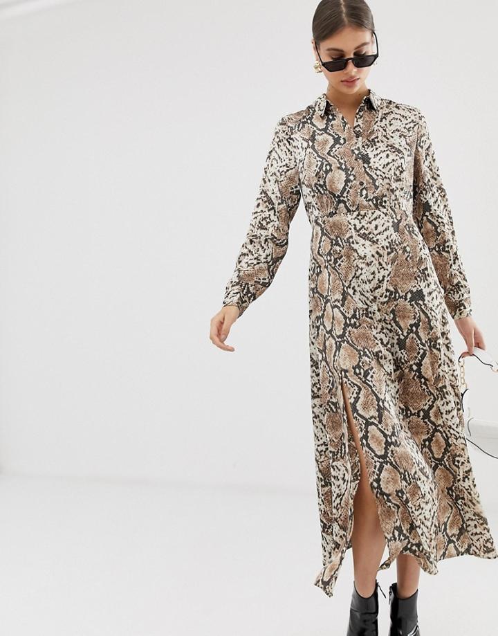 Pieces Snake Print Maxi Dress - Multi