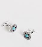 Designb Cufflinks With Blue Stone Detail In Silver - Silver